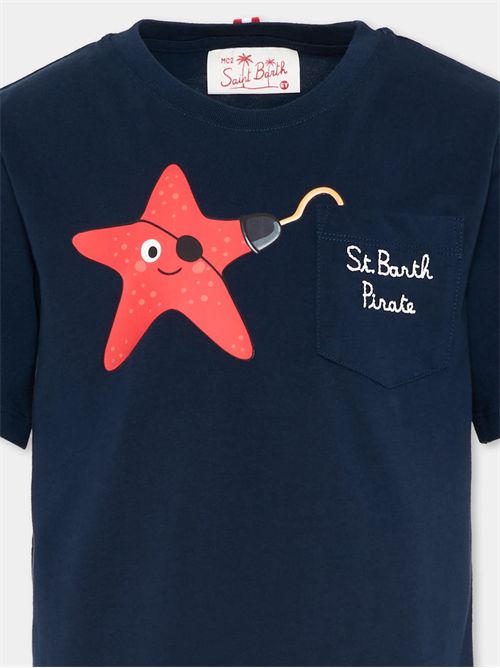 T-Shirt blu Eddy per bambino con stella marina MC2 SAINT BARTH | EDD0001/01944L